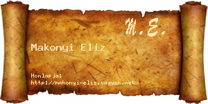 Makonyi Eliz névjegykártya